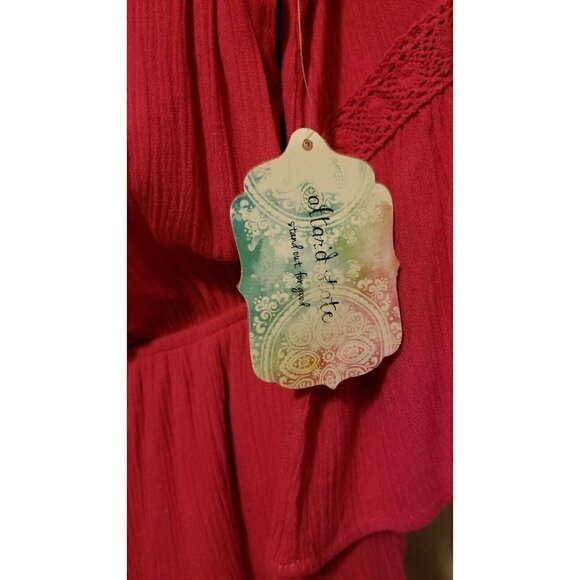 Altar'd State Pink Romper Bohemian Wide Bell Sleeves NWT Size S - Picture 8 of 9